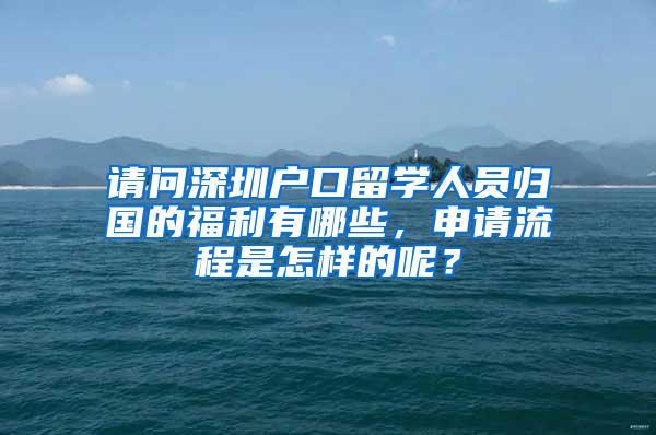 请问深圳户口留学人员归国的福利有哪些，申请流程是怎样的呢？