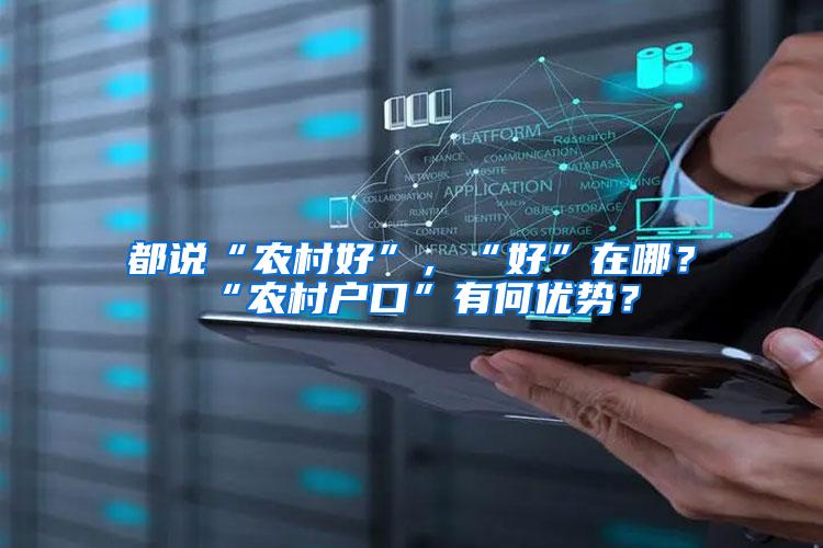 都说“农村好”，“好”在哪？“农村户口”有何优势？