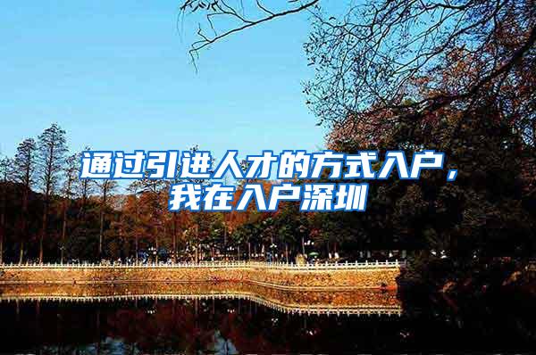 通过引进人才的方式入户，我在入户深圳