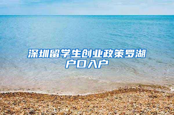 深圳留学生创业政策罗湖户口入户