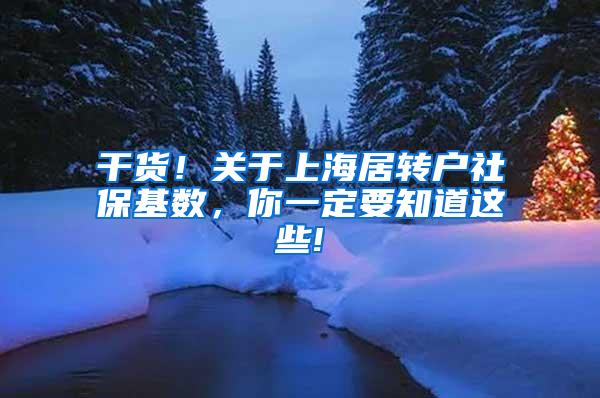 干货！关于上海居转户社保基数，你一定要知道这些!