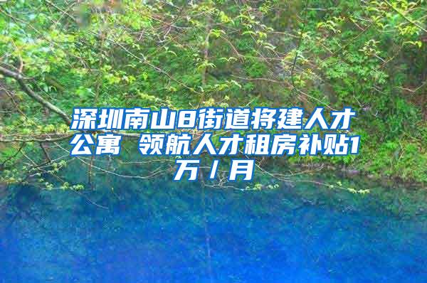 深圳南山8街道将建人才公寓 领航人才租房补贴1万／月