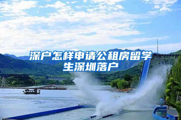 深户怎样申请公租房留学生深圳落户