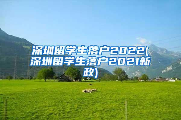 深圳留学生落户2022(深圳留学生落户2021新政)