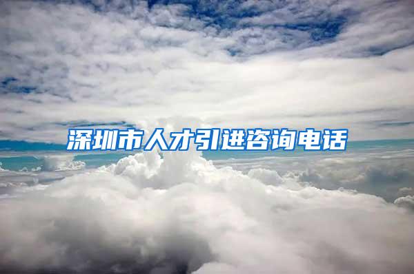 深圳市人才引进咨询电话