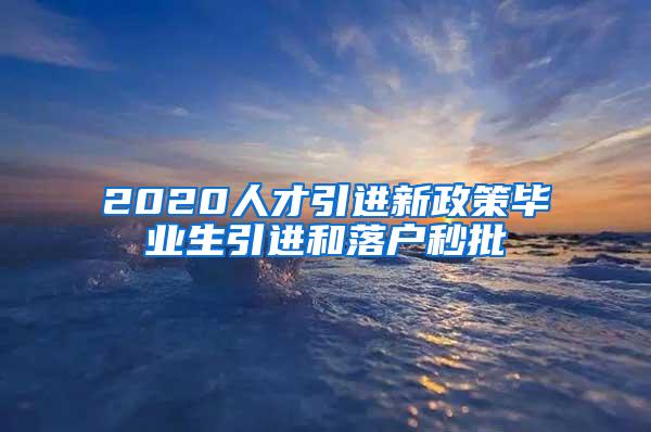 2020人才引进新政策毕业生引进和落户秒批