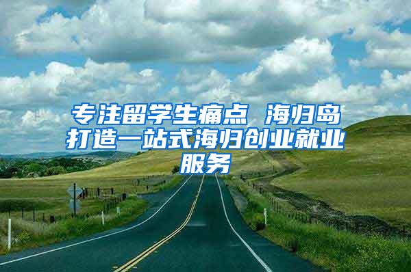 专注留学生痛点 海归岛打造一站式海归创业就业服务