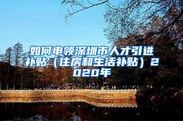 如何申领深圳市人才引进补贴（住房和生活补贴）2020年