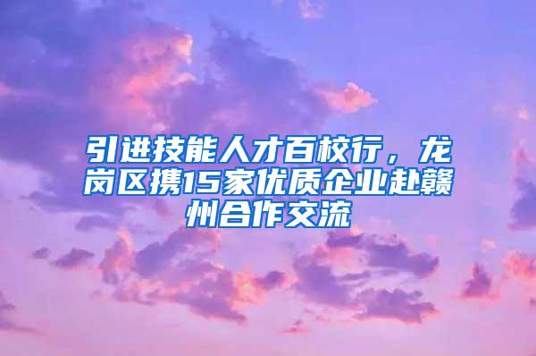 引进技能人才百校行，龙岗区携15家优质企业赴赣州合作交流