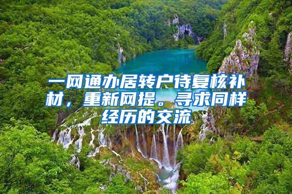 一网通办居转户待复核补材，重新网提。寻求同样经历的交流