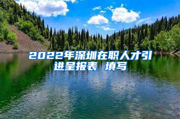 2022年深圳在职人才引进呈报表 填写