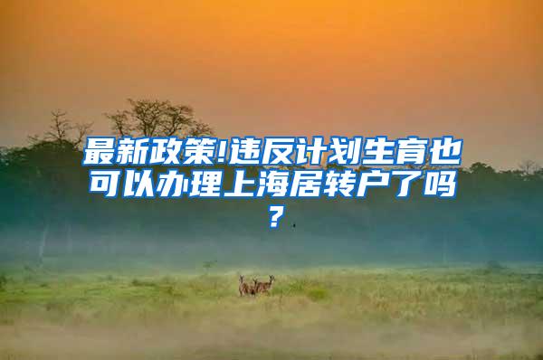 最新政策!违反计划生育也可以办理上海居转户了吗？