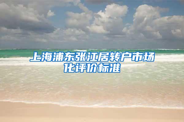 上海浦东张江居转户市场化评价标准