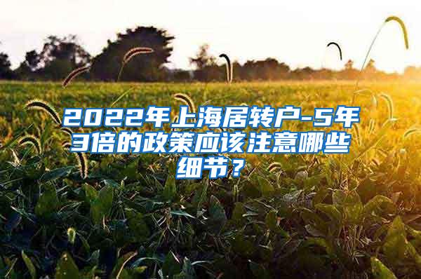 2022年上海居转户-5年3倍的政策应该注意哪些细节？