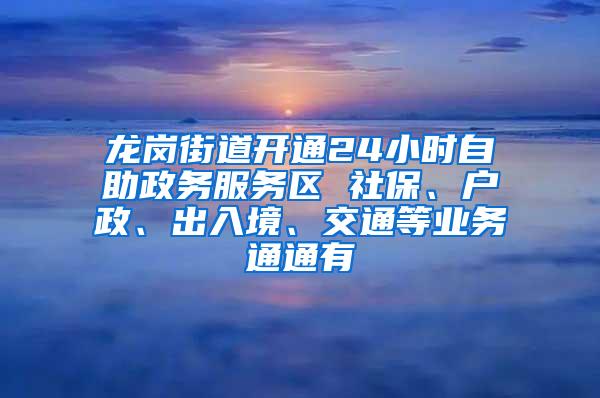 龙岗街道开通24小时自助政务服务区 社保、户政、出入境、交通等业务通通有
