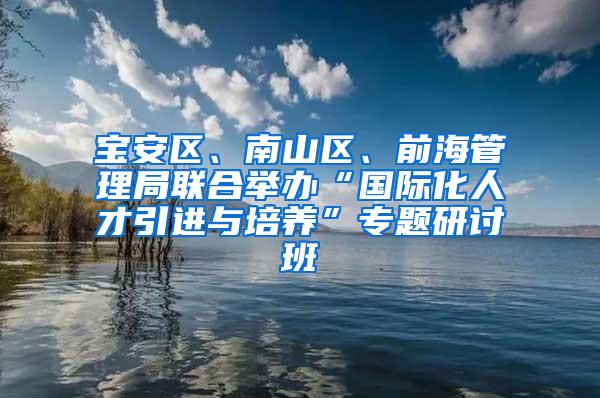 宝安区、南山区、前海管理局联合举办“国际化人才引进与培养”专题研讨班