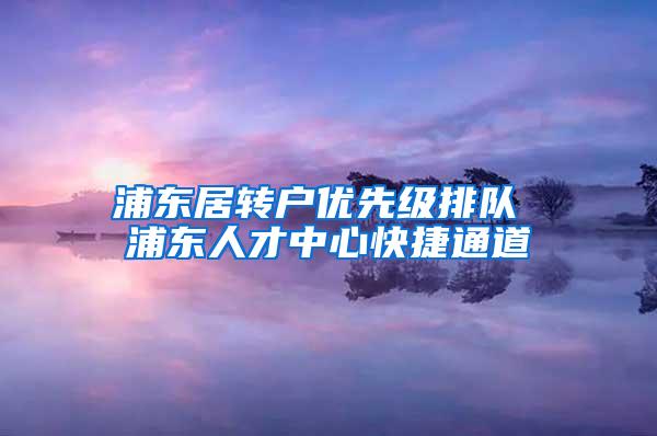 浦东居转户优先级排队 浦东人才中心快捷通道
