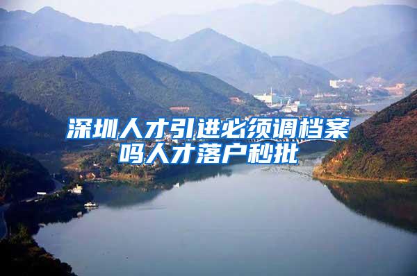 深圳人才引进必须调档案吗人才落户秒批