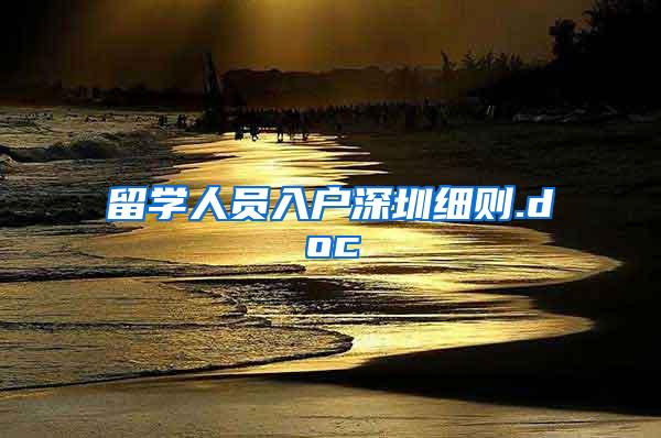 留学人员入户深圳细则.doc