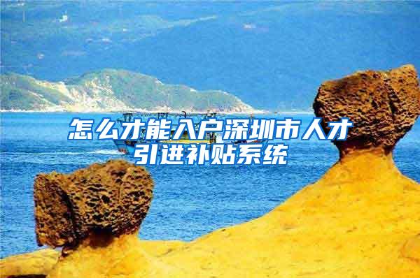 怎么才能入户深圳市人才引进补贴系统
