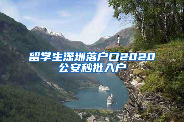 留学生深圳落户口2020公安秒批入户