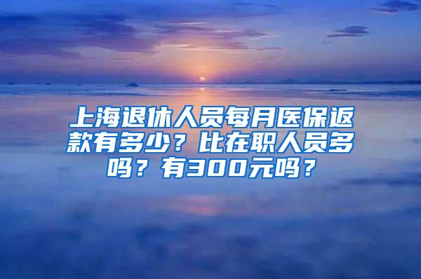 上海退休人员每月医保返款有多少？比在职人员多吗？有300元吗？