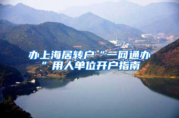 办上海居转户“一网通办”用人单位开户指南