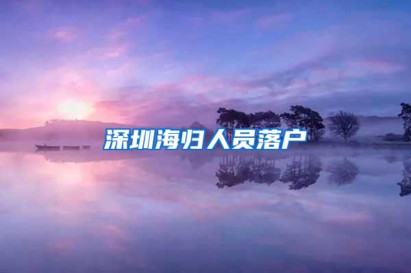 深圳海归人员落户