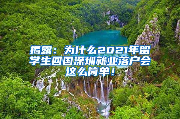 揭露：为什么2021年留学生回国深圳就业落户会这么简单！