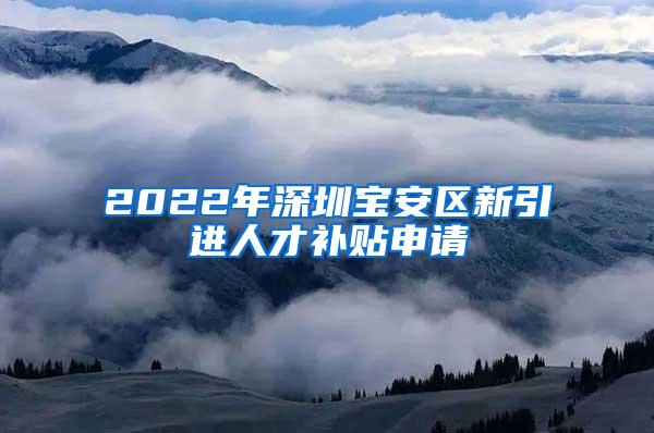 2022年深圳宝安区新引进人才补贴申请