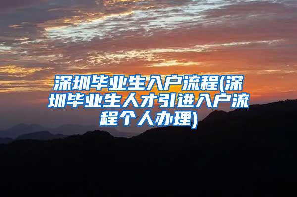 深圳毕业生入户流程(深圳毕业生人才引进入户流程个人办理)