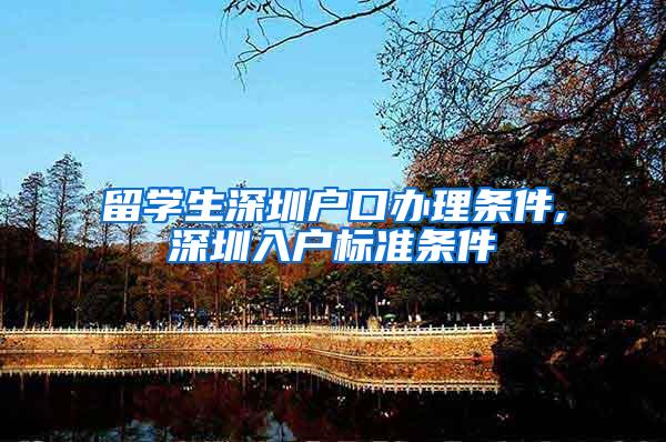 留学生深圳户口办理条件,深圳入户标准条件