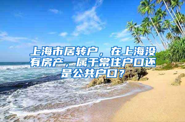 上海市居转户，在上海没有房产，属于常住户口还是公共户口？