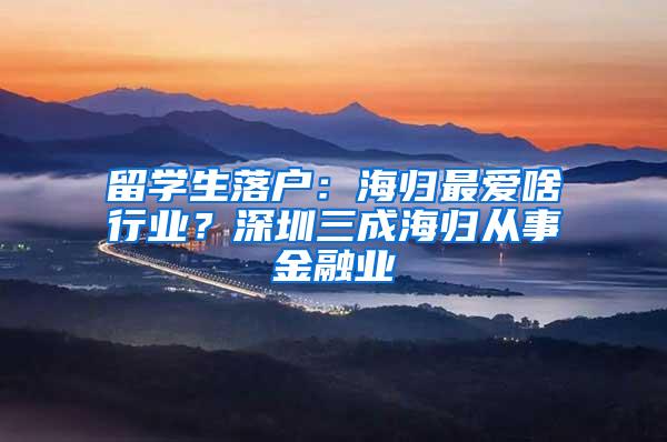 留学生落户：海归最爱啥行业？深圳三成海归从事金融业