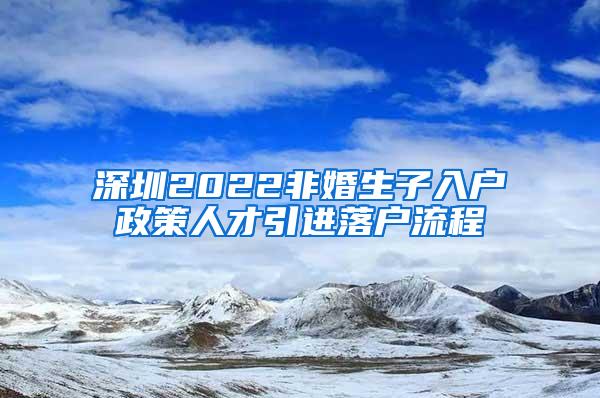 深圳2022非婚生子入户政策人才引进落户流程