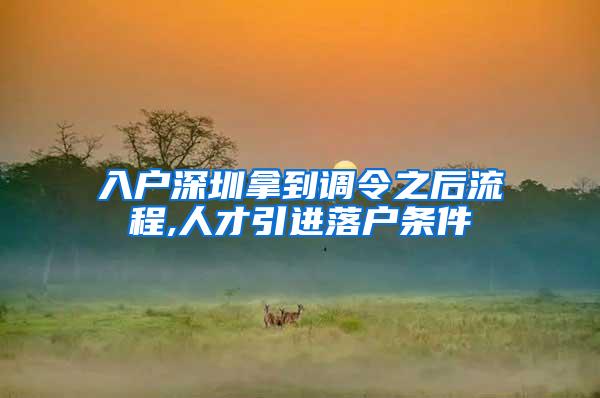 入户深圳拿到调令之后流程,人才引进落户条件