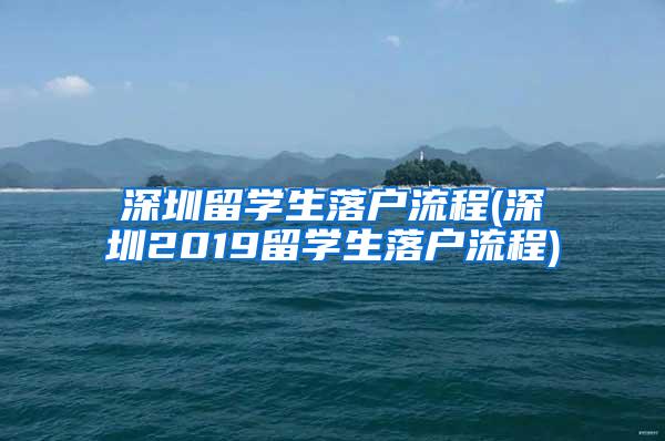 深圳留学生落户流程(深圳2019留学生落户流程)
