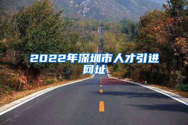 2022年深圳市人才引进网址