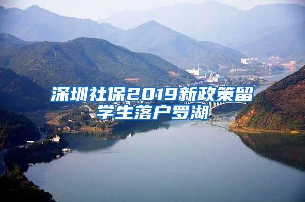 深圳社保2019新政策留学生落户罗湖
