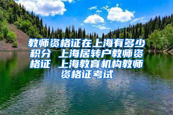 教师资格证在上海有多少积分 上海居转户教师资格证 上海教育机构教师资格证考试