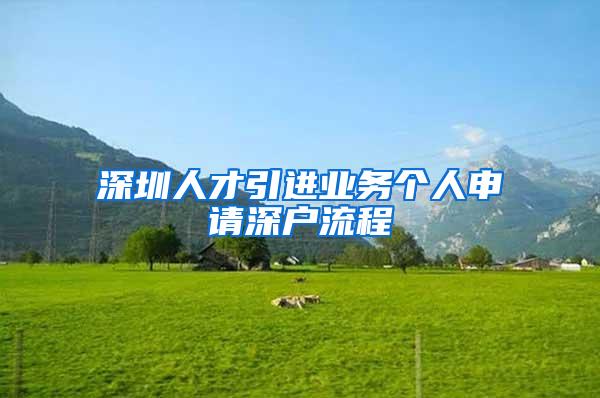 深圳人才引进业务个人申请深户流程