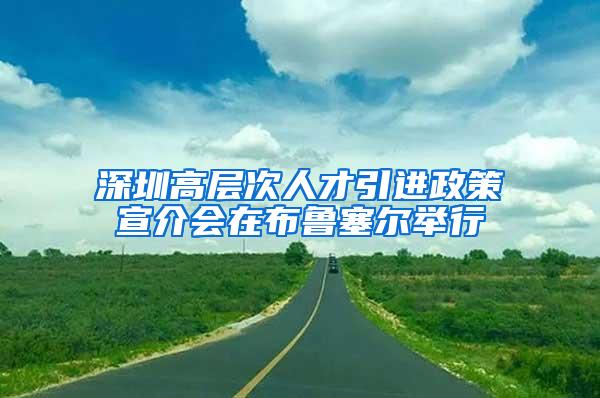 深圳高层次人才引进政策宣介会在布鲁塞尔举行