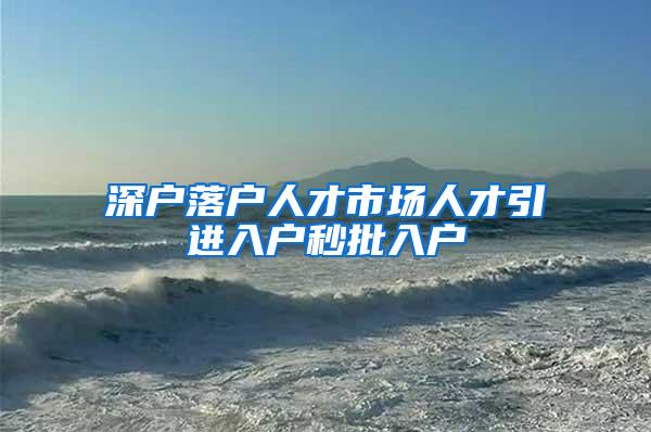 深户落户人才市场人才引进入户秒批入户