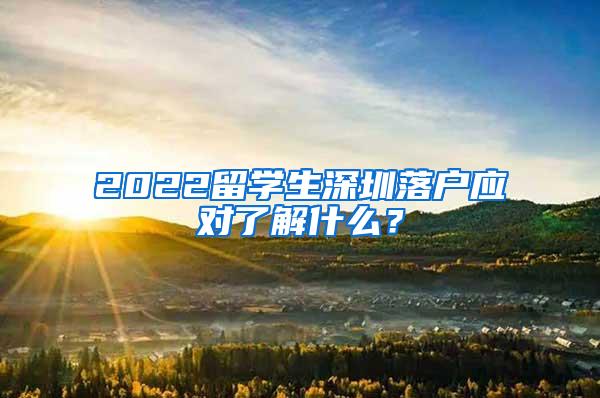 2022留学生深圳落户应对了解什么？