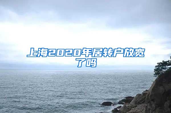 上海2020年居转户放宽了吗