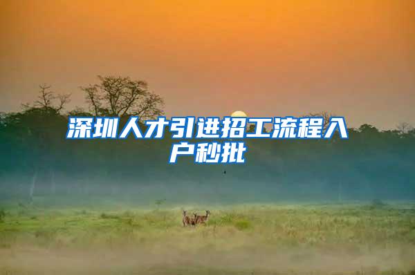 深圳人才引进招工流程入户秒批