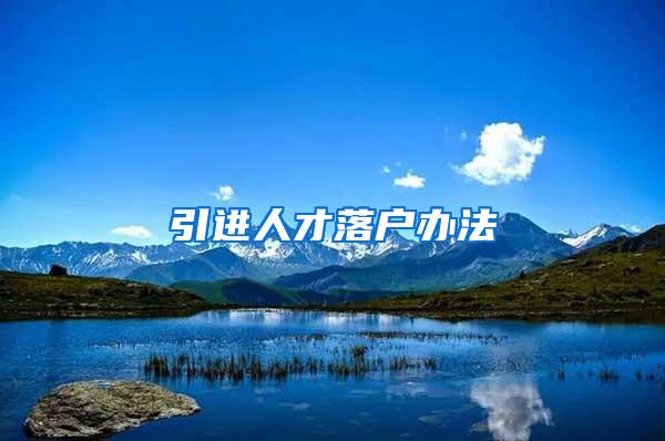 引进人才落户办法