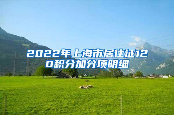 2022年上海市居住证120积分加分项明细