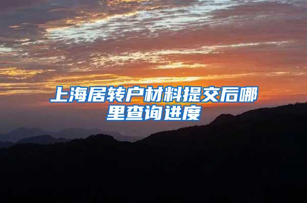 上海居转户材料提交后哪里查询进度