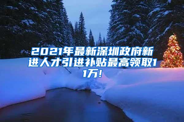 2021年最新深圳政府新进人才引进补贴最高领取11万!